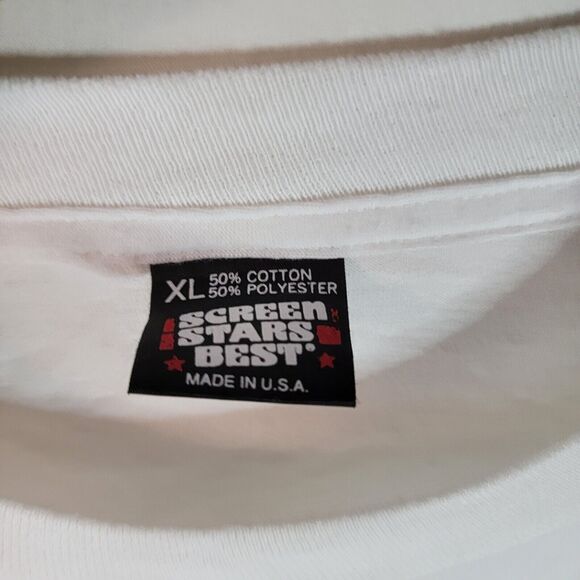 Vtg IMPEACH CLINTON 1990's Political Single Stitch White T-Shirt XL PreOwned - Picture 3 of 14